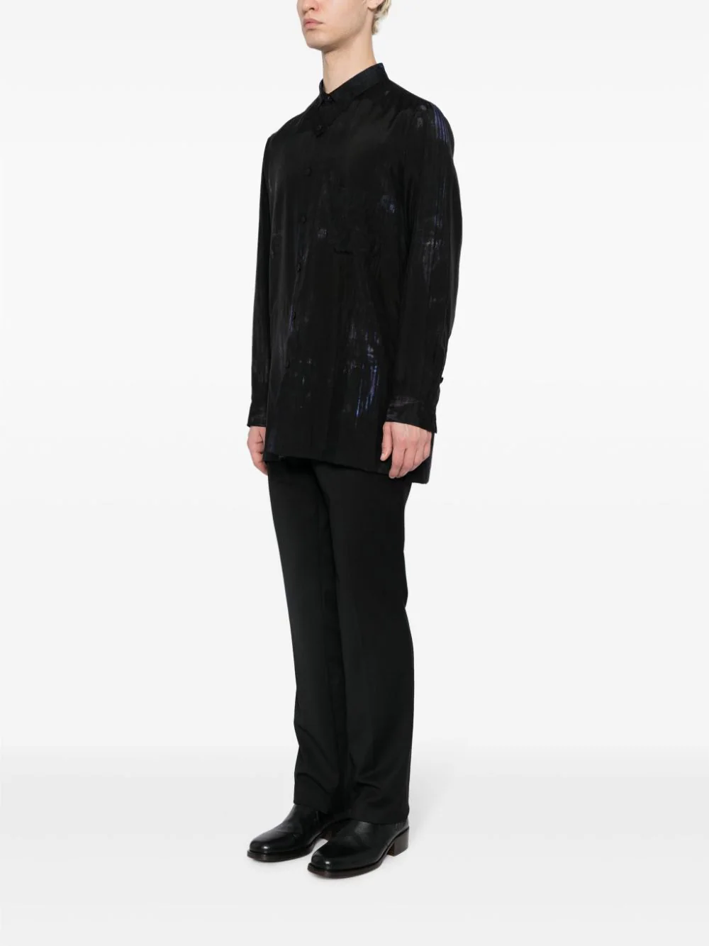 YOHJI YAMAMOTO POUR HOMME Men Extended Tab Pocket Shirt