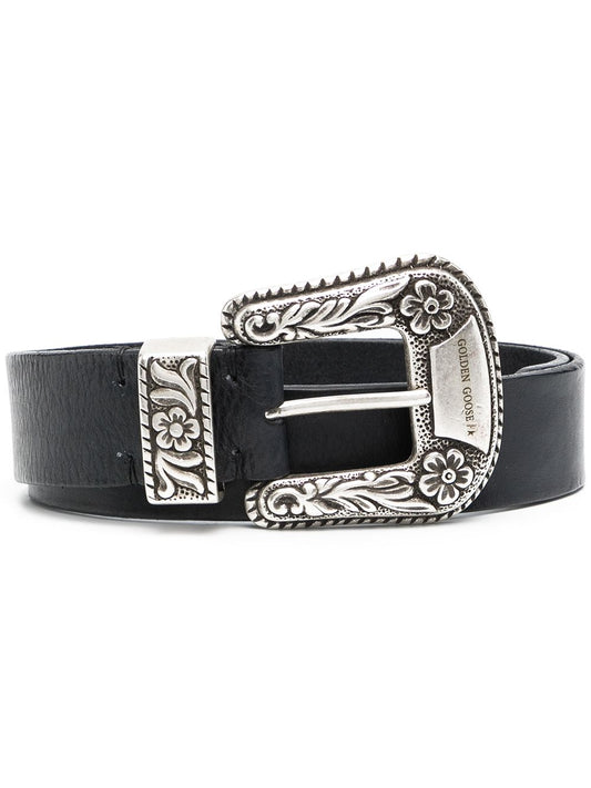 GOLDEN GOOSE Lace Washed Leather Belt