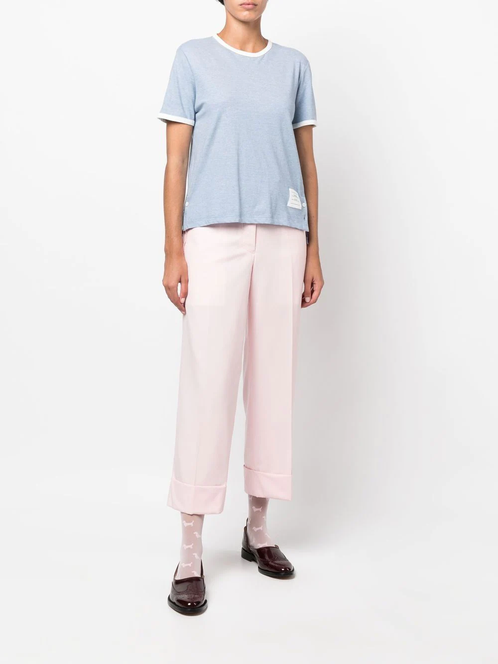 THOM BROWNE Women SS Ringer T-Shirt