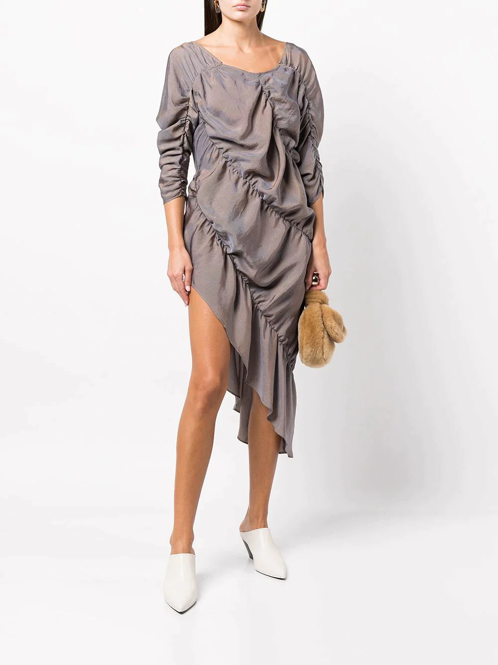 RUI WOMEN PLEATED ASYMMETRICAL DRESS