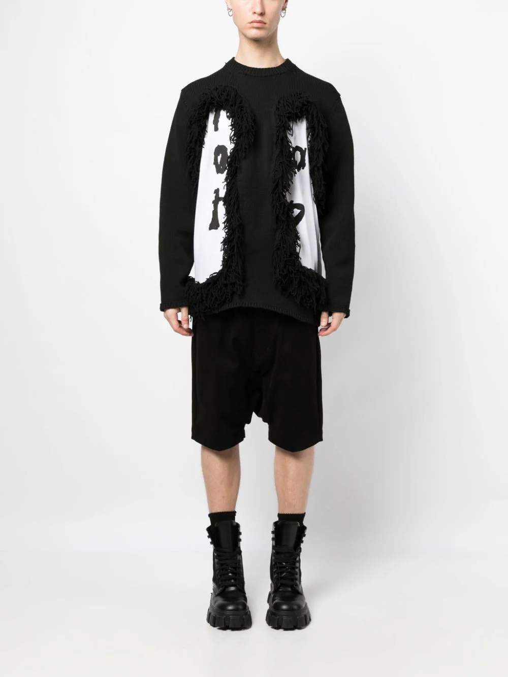 COMME DES GARCONS HOMME PLUS Men Cut Out Fringe Sweater