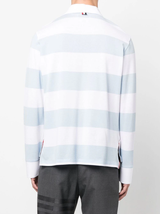 THOM BROWNE Men Striped Pocket LS Rugby Shirt