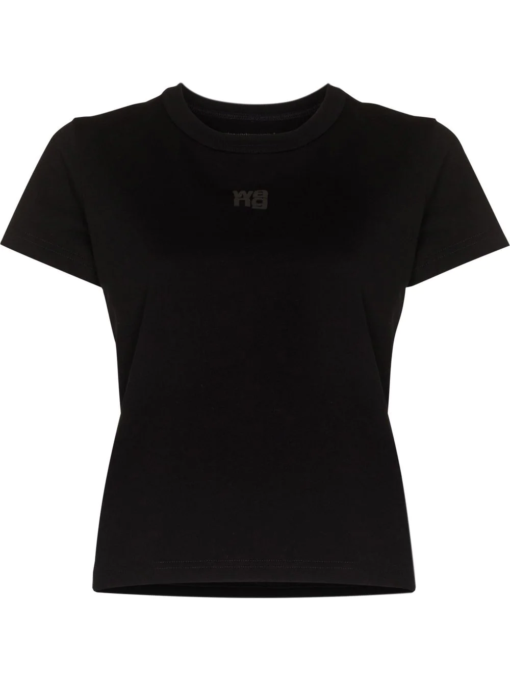 T BY ALEXANDER WANG Women Essential Jersey Shrunk Tee With Puff Logo & Bound Neck