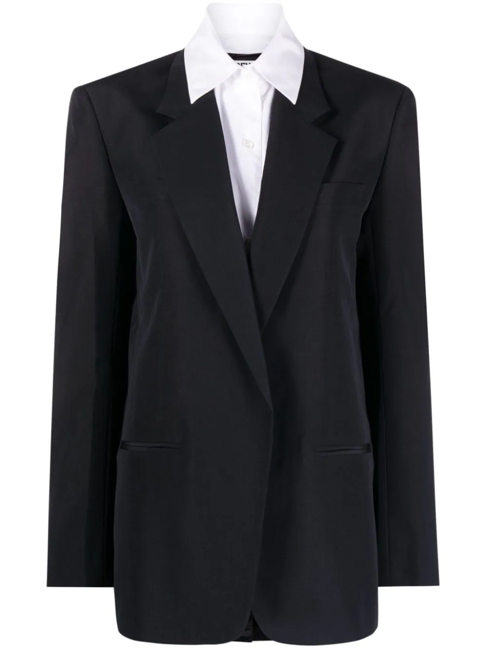 ALEXANDER WANG Women Drapey Oversized Collared Shirt Combo Blazer