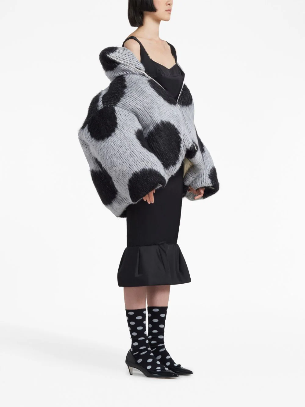 MARNI Women Brushed Dot Fuzzy Jacket