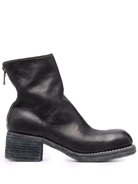 GUIDI Women 9086 Square Toe Soft Horse Full Grain Back Zip Boots