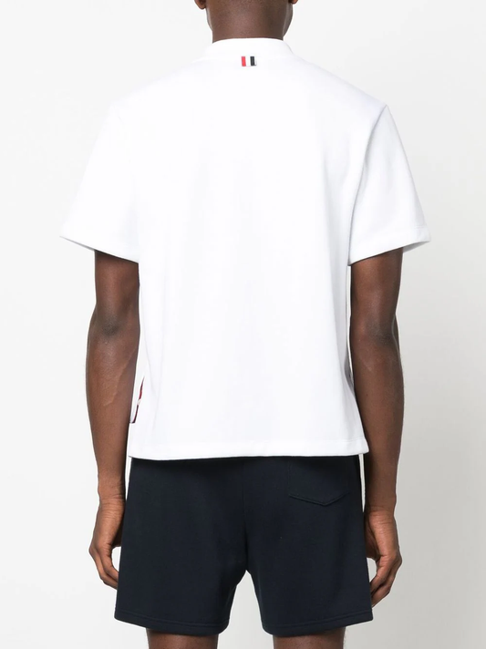 THOM BROWNE Men RWB Striped Front Pocket T-Shirt