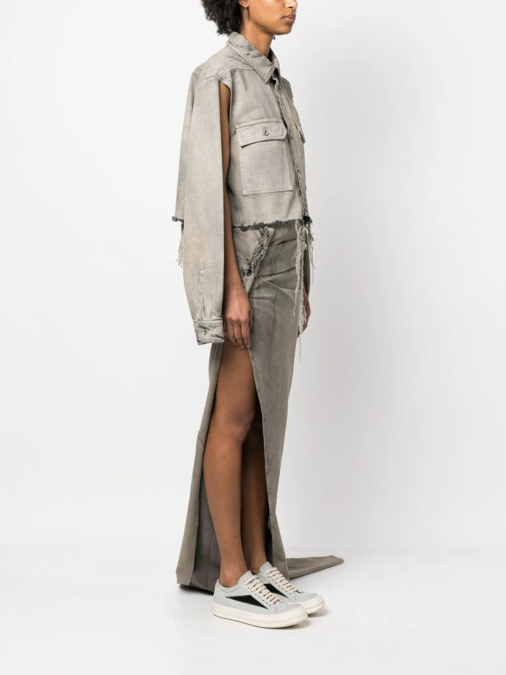 RICK OWENS DRKSHDW Women Cape Sleeve Cropped Outershirt