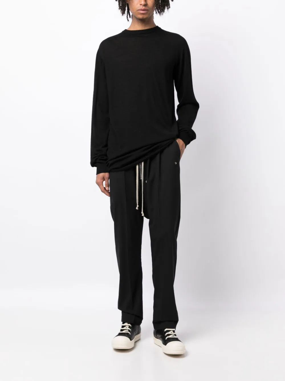 RICK OWENS Men Oversized Round Neck Sweater