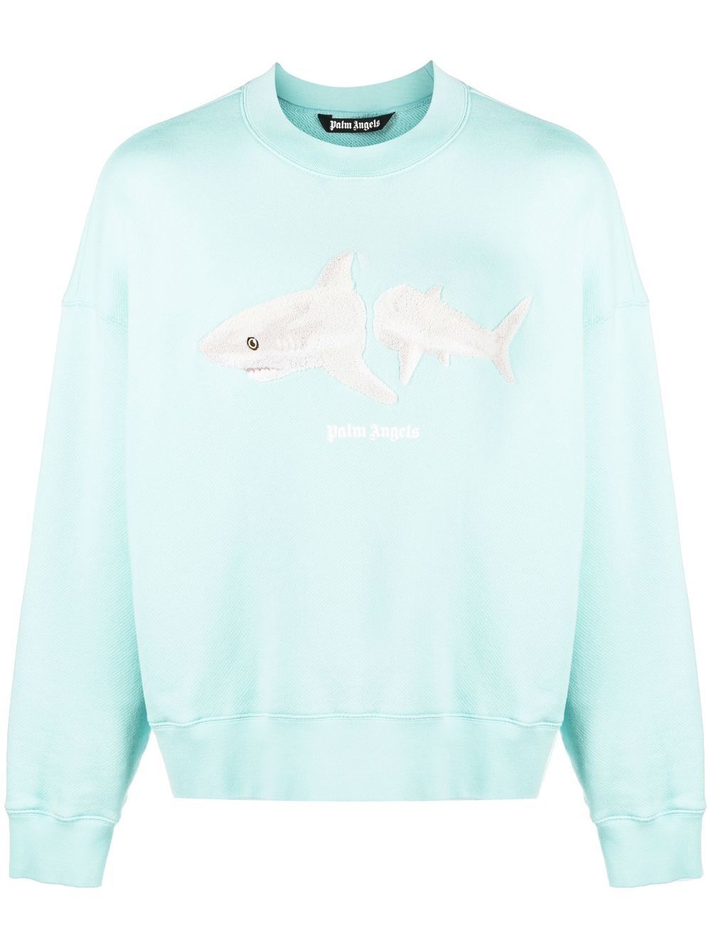 PALM ANGELS Men White Shark Crewneck