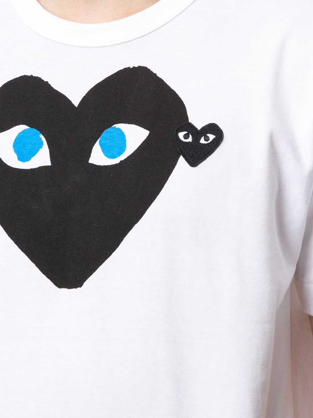 COMME DES GARCONS PLAY MEN Black Hearts Blue Eyes T-Shirt