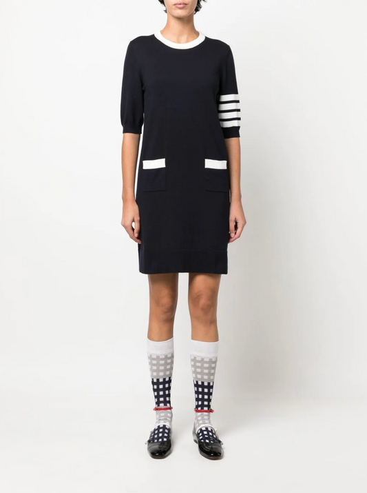 THOM BROWNE Women 4 Bar Hector Short Sleeve Mini Dress