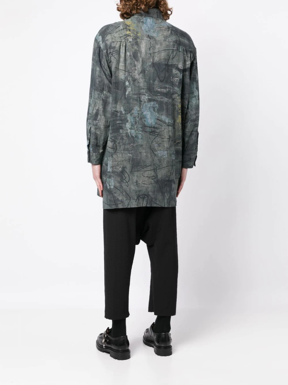 YOHJI YAMAMOTO POUR HOMME O-ASAKURA RIGHT COLLAR DOUBLED SHIRT