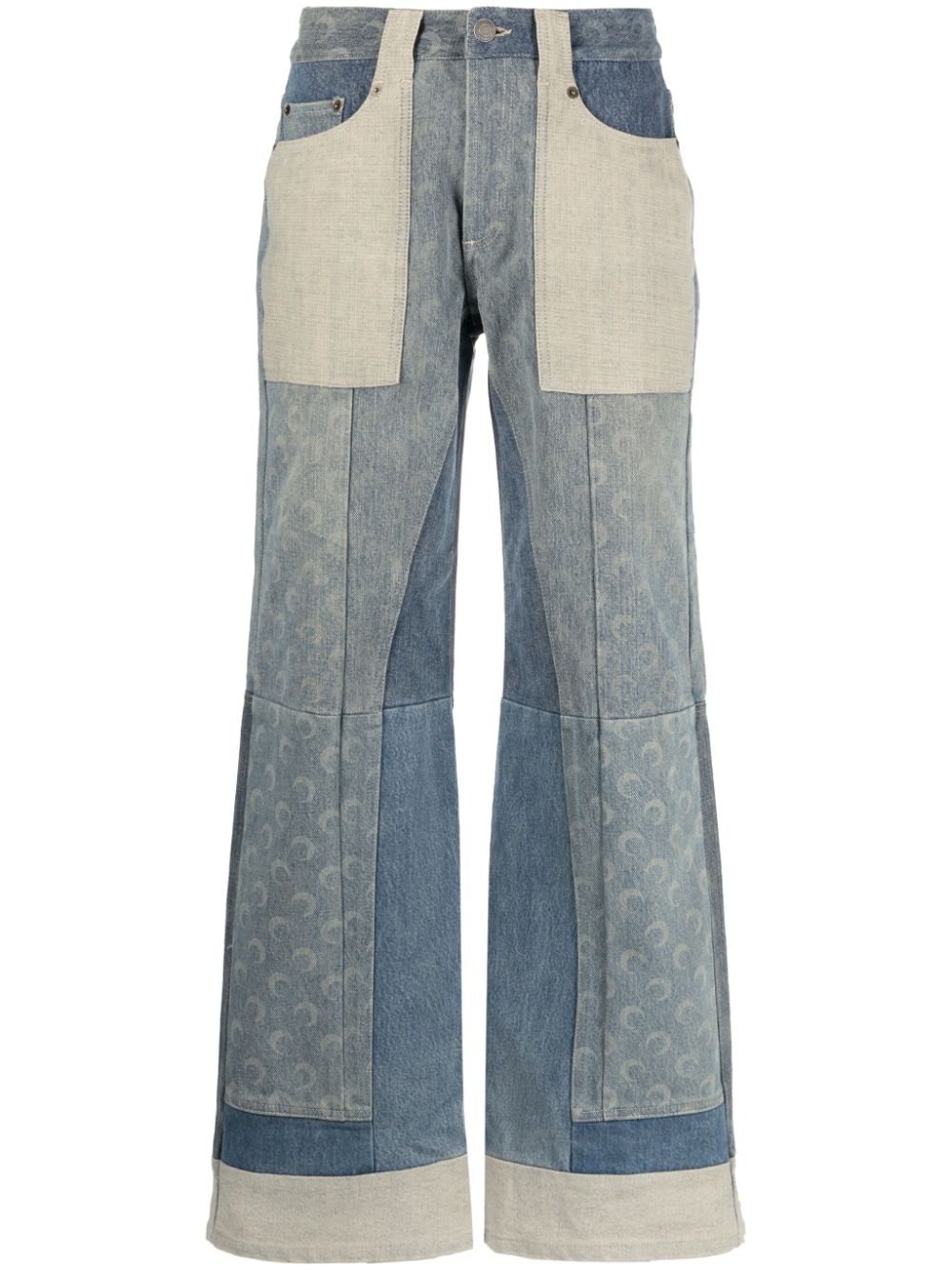 MARINE SERRE Women Regenerated Denim Wide Leg Pants