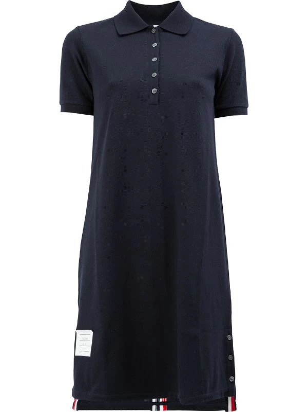 THOM BROWNE Women Knee Length Center Back Stripe Polo Dress