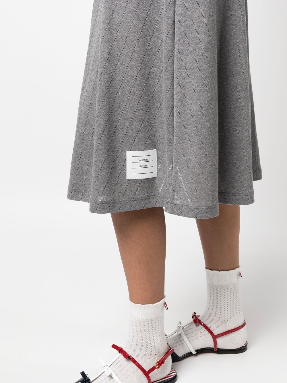 THOM BROWNE Women Cotton Jersey Midi Skirt