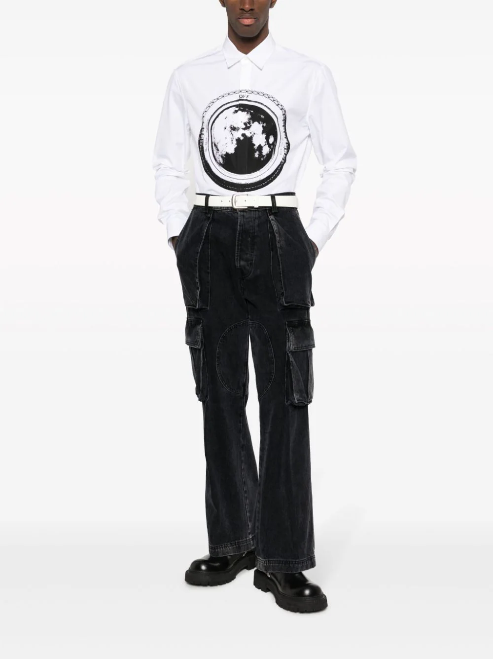 OFF-WHITE MEN Tyre Moon Heavycotton Round Shirt