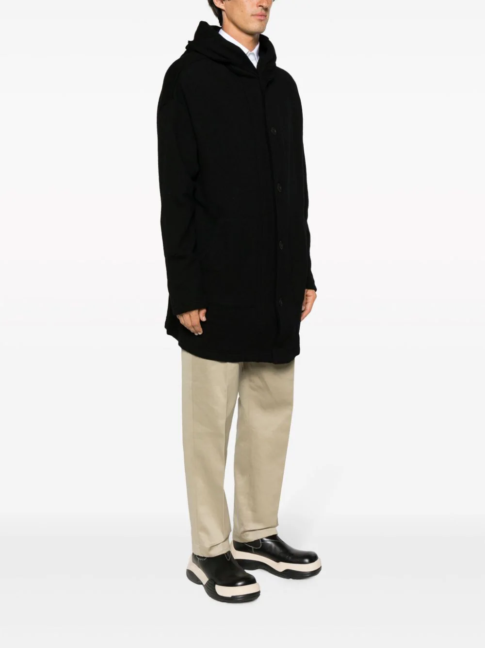 YOHJI YAMAMOTO POUR HOMME Men Hooded Coat