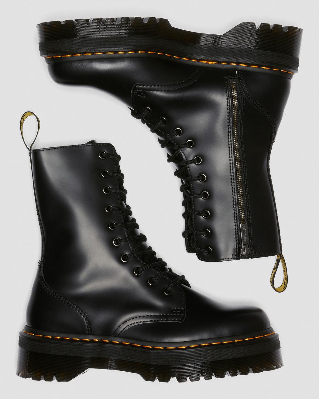 DR. MARTENS JADON HI POLISHED SMOOTH LEATHER PLATFORM BOOTS