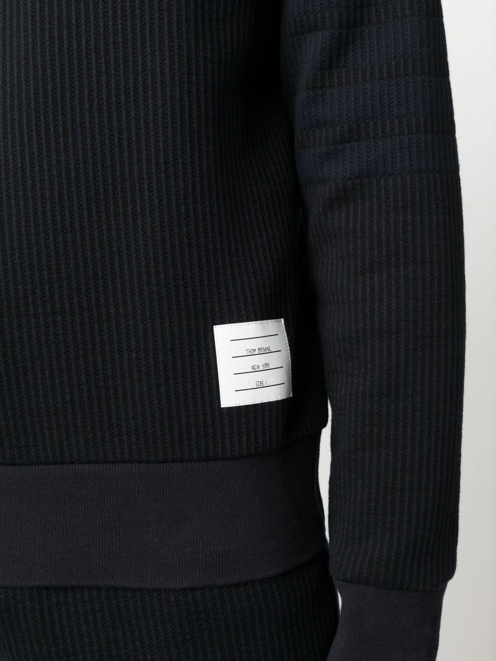 THOM BROWNE Men Striped Texture Classic Sweatshirt Pullover