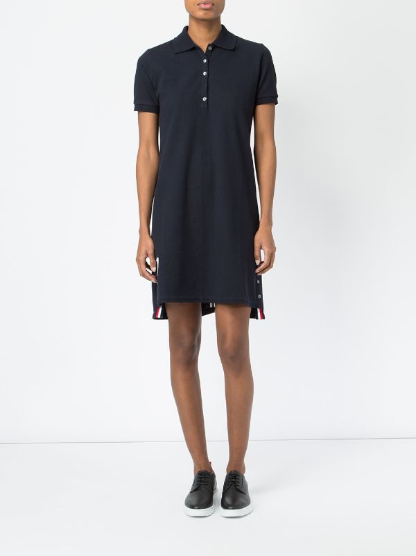 THOM BROWNE Women Knee Length Center Back Stripe Polo Dress