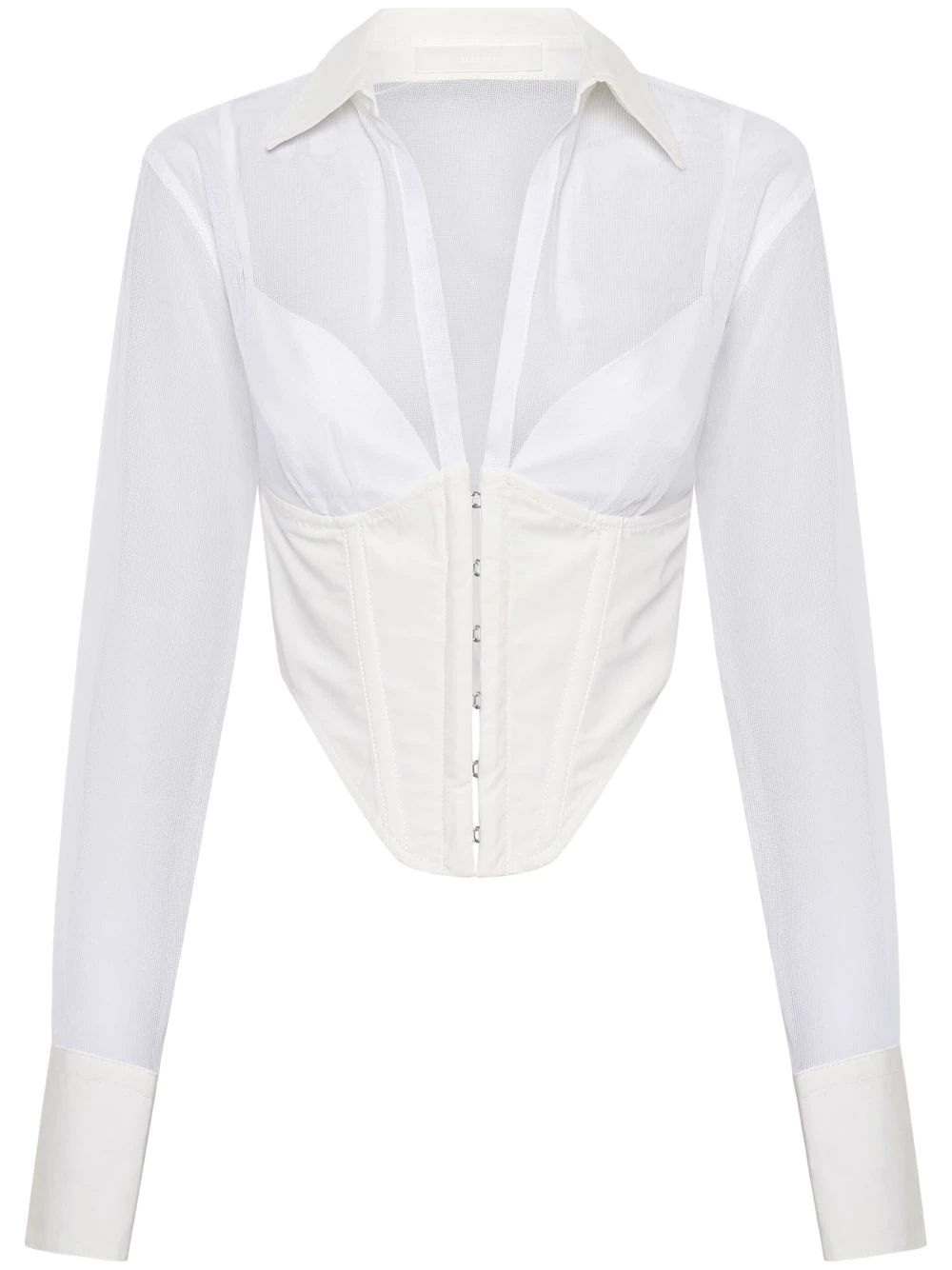 DION LEE Women Grid Corset Shirt