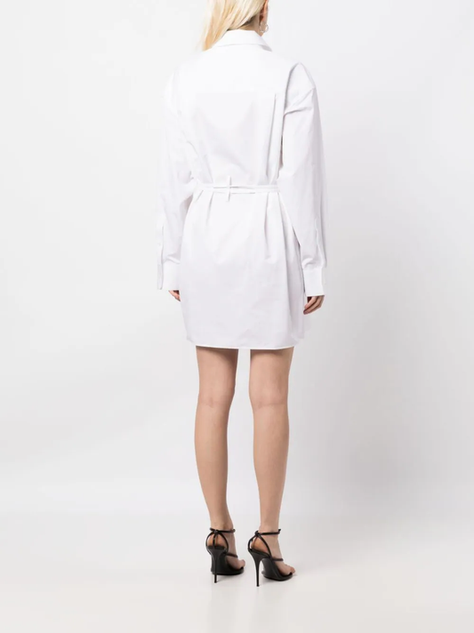 ALEXANDER WANG Women Shirt Dress With Tie Waist And Logo Embroidery