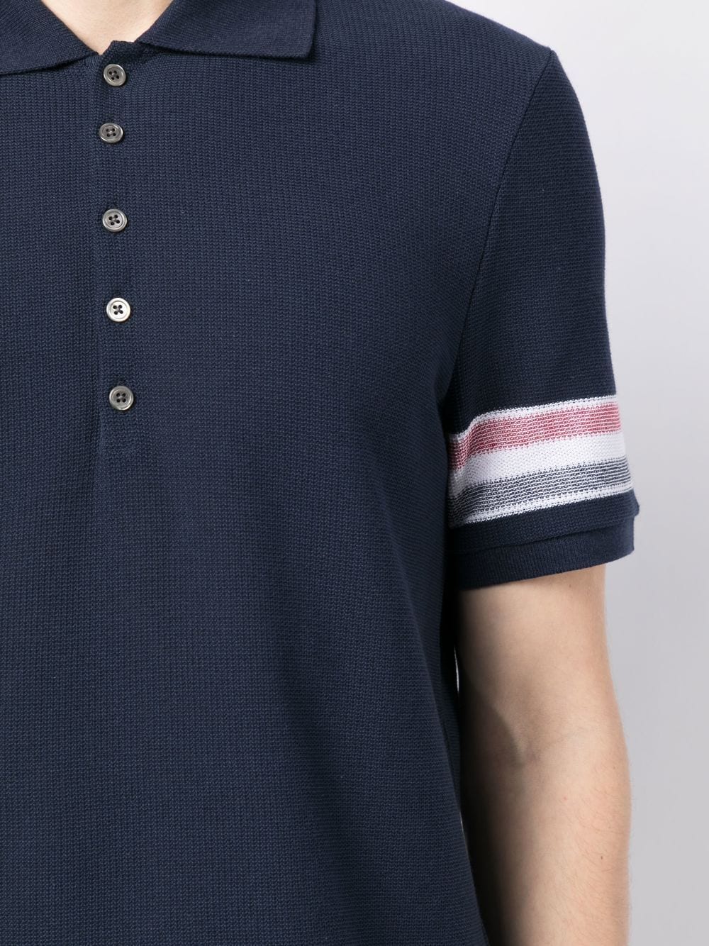 THOM BRWONE Men Textured Cotton SS Polo Shirt