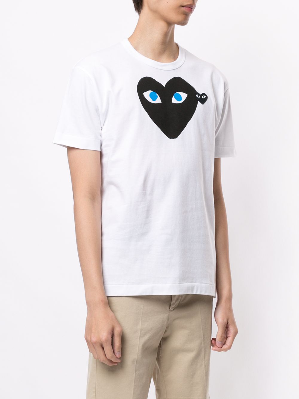 COMME DES GARCONS PLAY MEN Black Hearts Blue Eyes T-Shirt