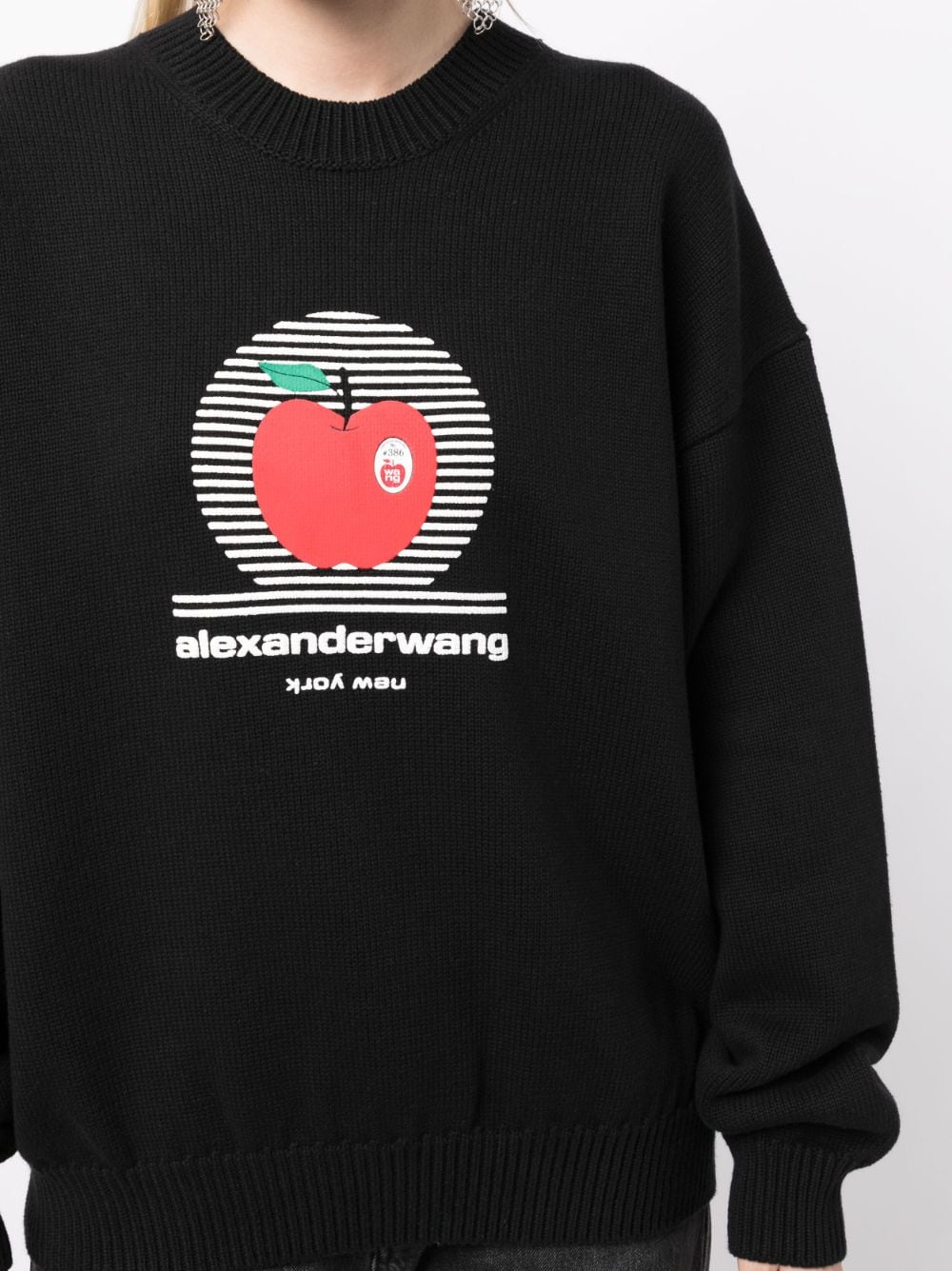 ALEXANDER WANG Women Pullover With NY Apple Puff Logo Crewneck