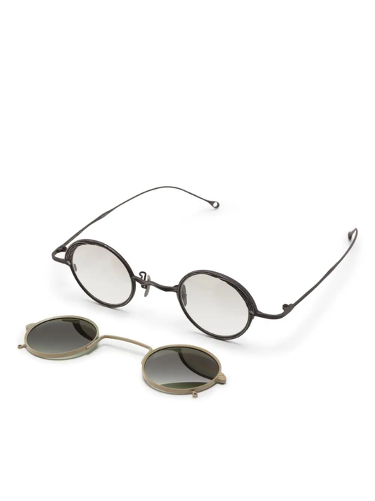 RIGARDS x ZIGGY CHEN Unisex Gray Lens in Vintage Bronze Titanium Frames w/ Green Gray Lens in Antique Gold Clip-On