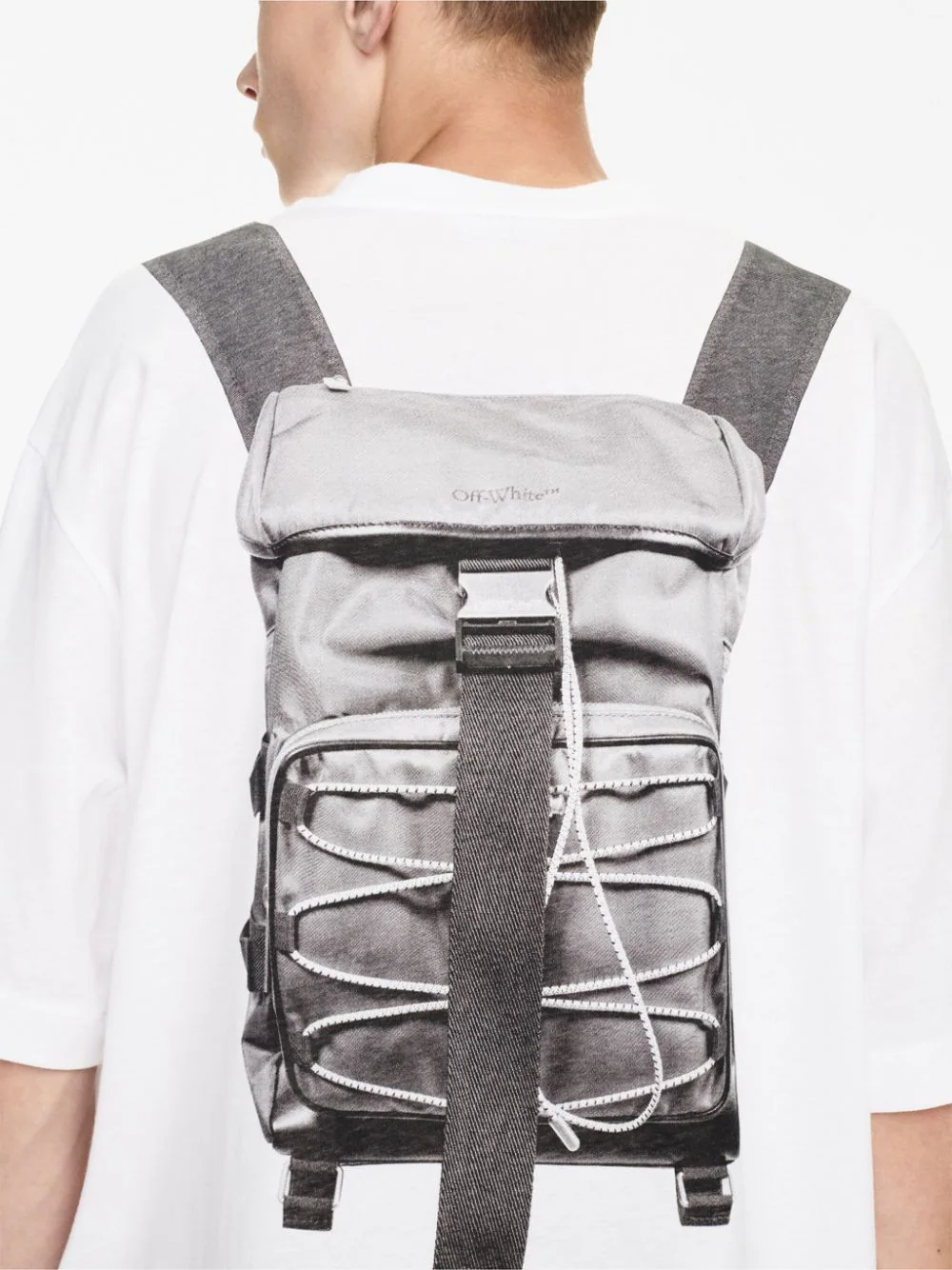 OFF-WHITE Men Backpack-Print Cotton T-shirt