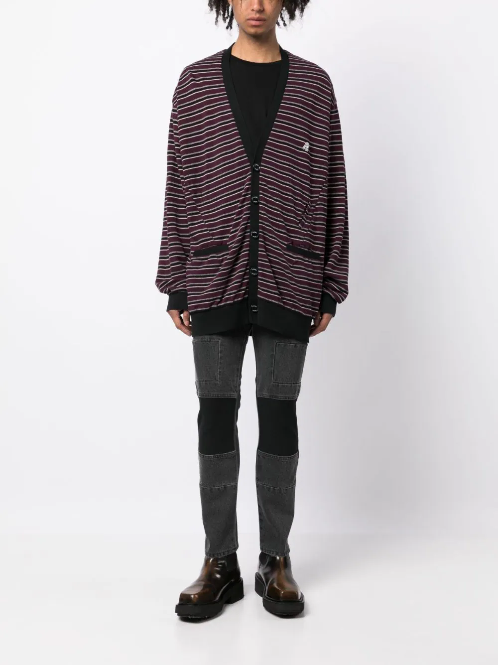 UNDERCOVER MEN STRIPE CARDIGAN