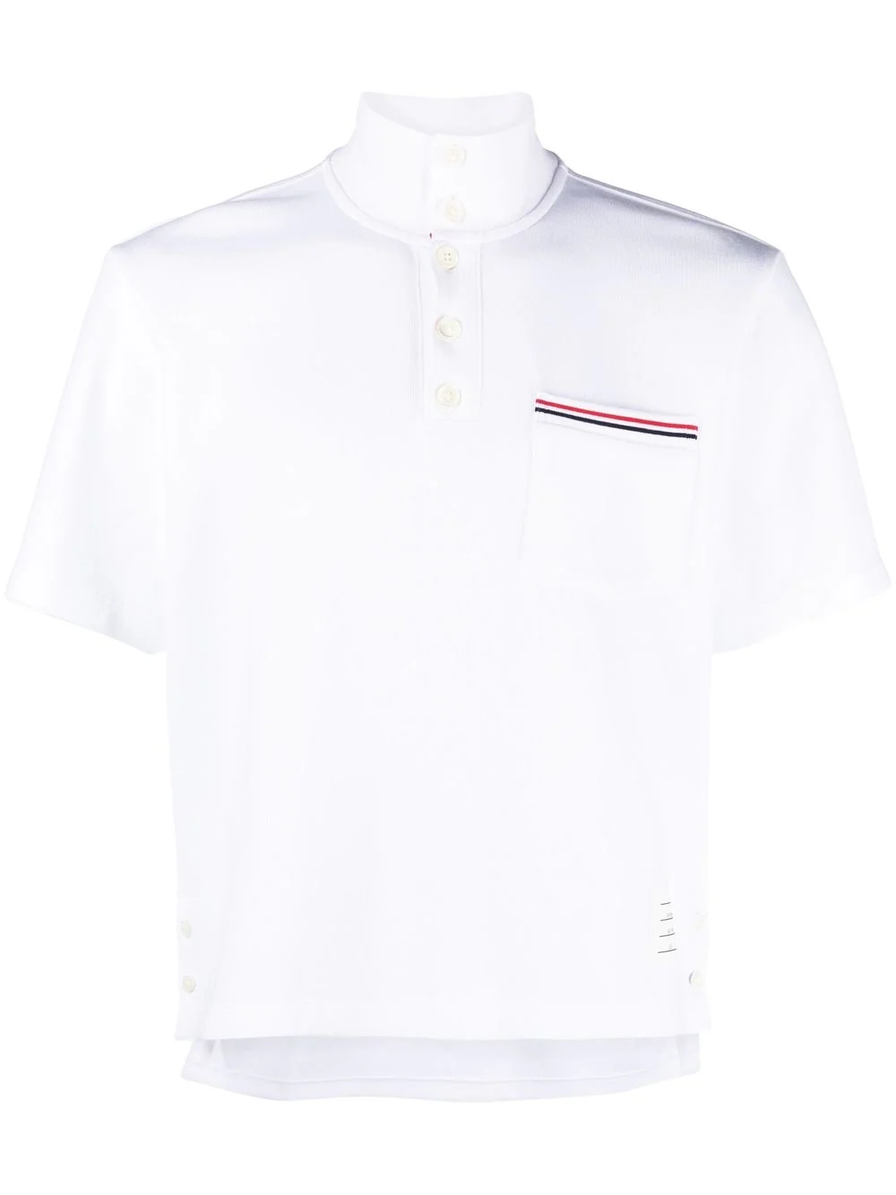 THOM BROWNE Men RWB Striped Front Pocket T-Shirt