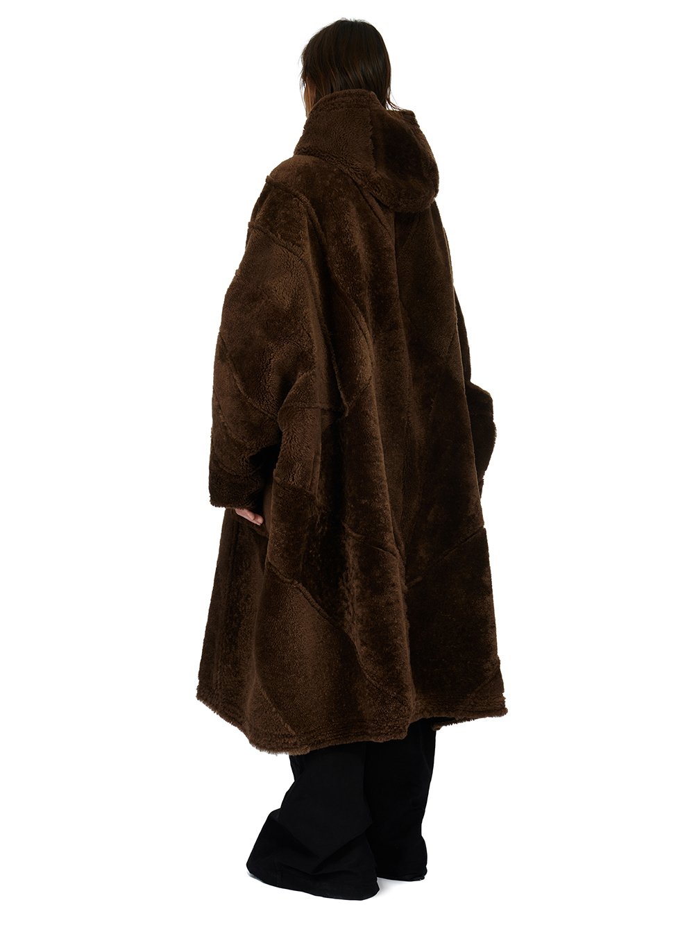 RICK OWENS Men Runway Jumbo Peter Lamb Shearling Radiance Pea