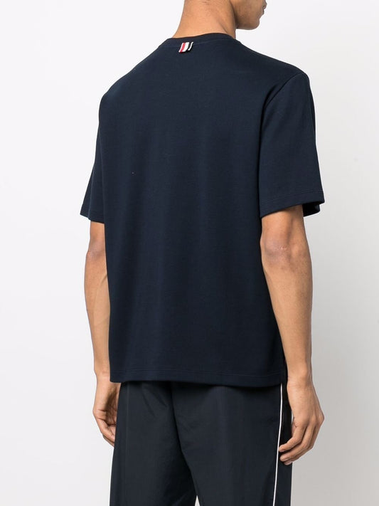 THOM BROWNE Men Oversized Short Sleeve Pocket Tee In Milano Cotton