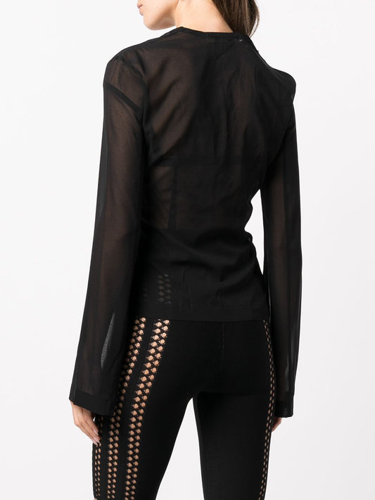 DION LEE WOMEN DRAPE PRINT LACE UP TOP