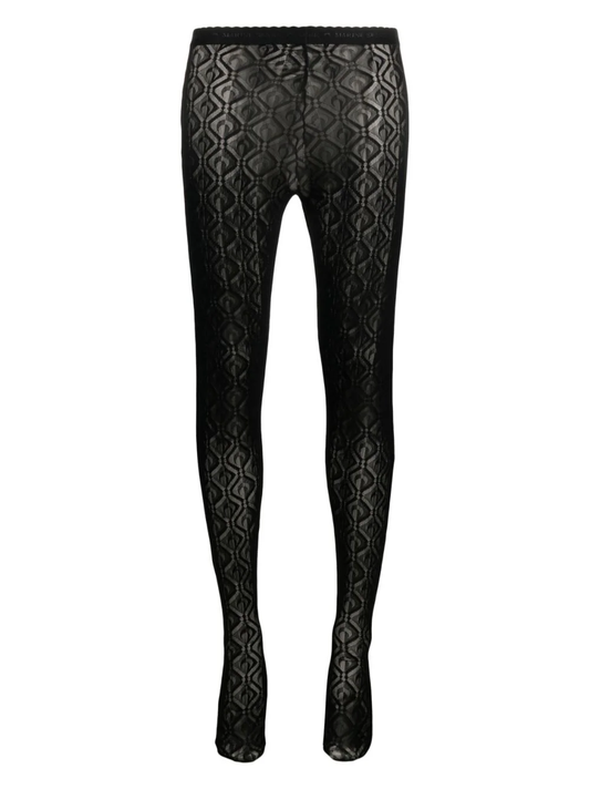 MARINE SERRE Women Regenerated Moonogram Mesh Flock Tights