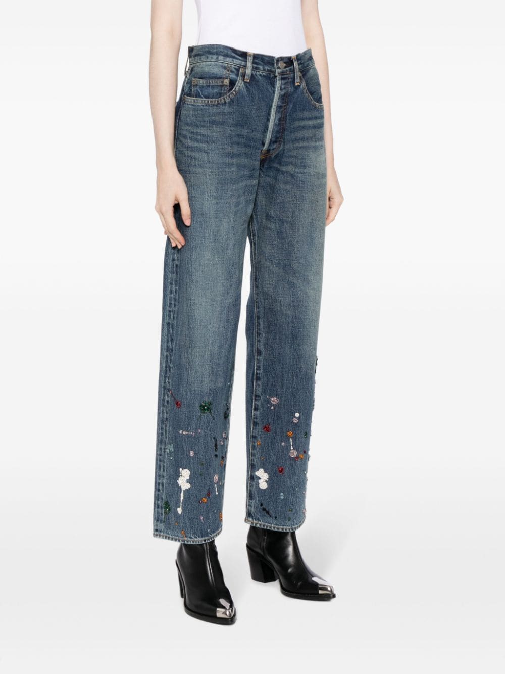 UNDERCOVER Women Color Beads Denim Pants