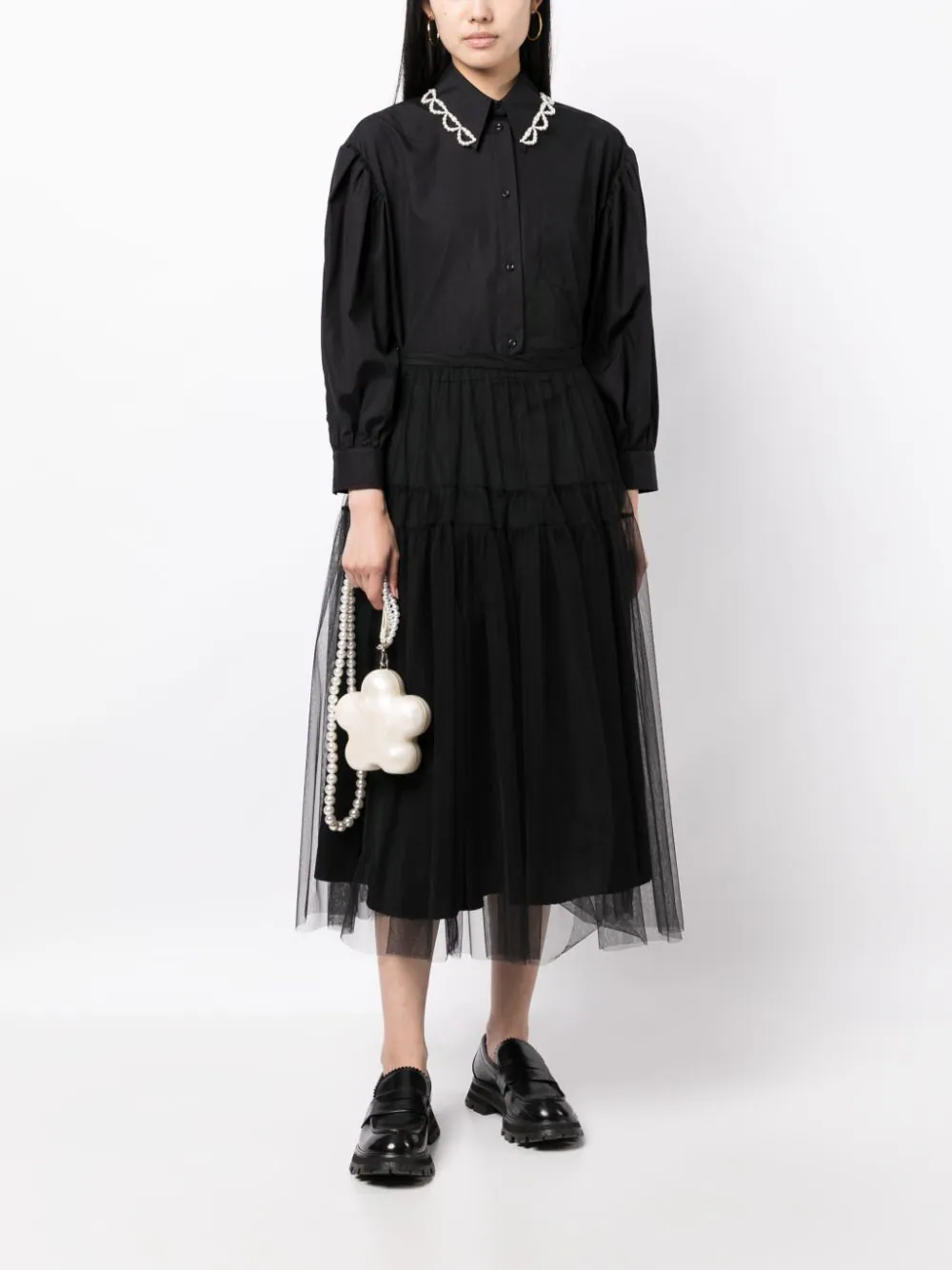 SIMONE ROCHA Women Classic Puff Sleeve Shirt W/ Embellishment