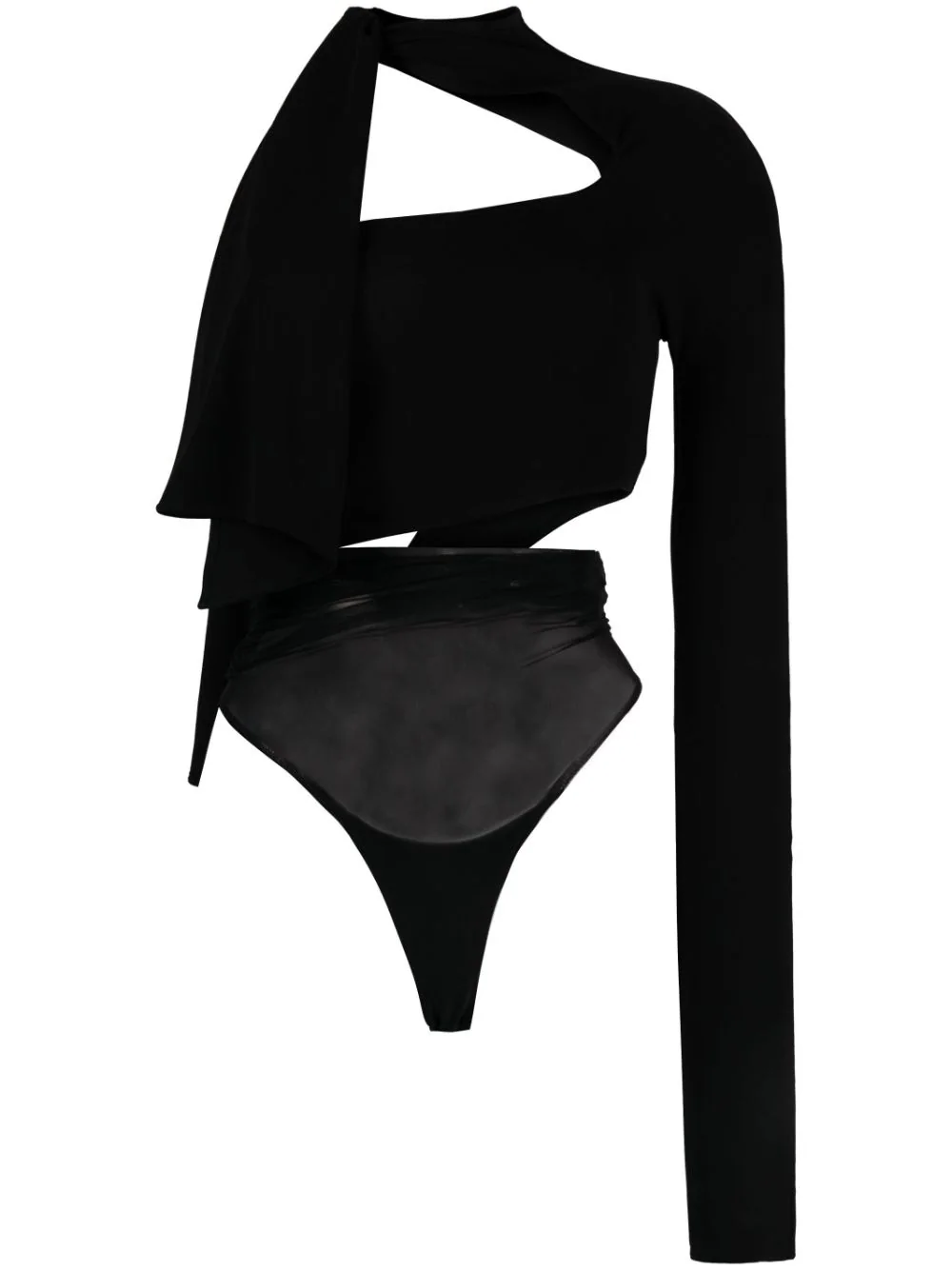 MUGLER Women Suit Jersey Cut-Out Bodysuit