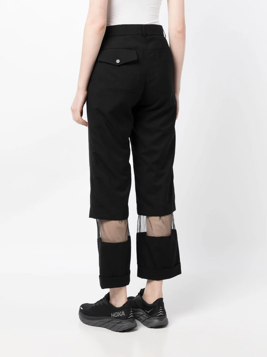 COMME DES GARCONS NOIR WOMEN Mesh Panel Trousers