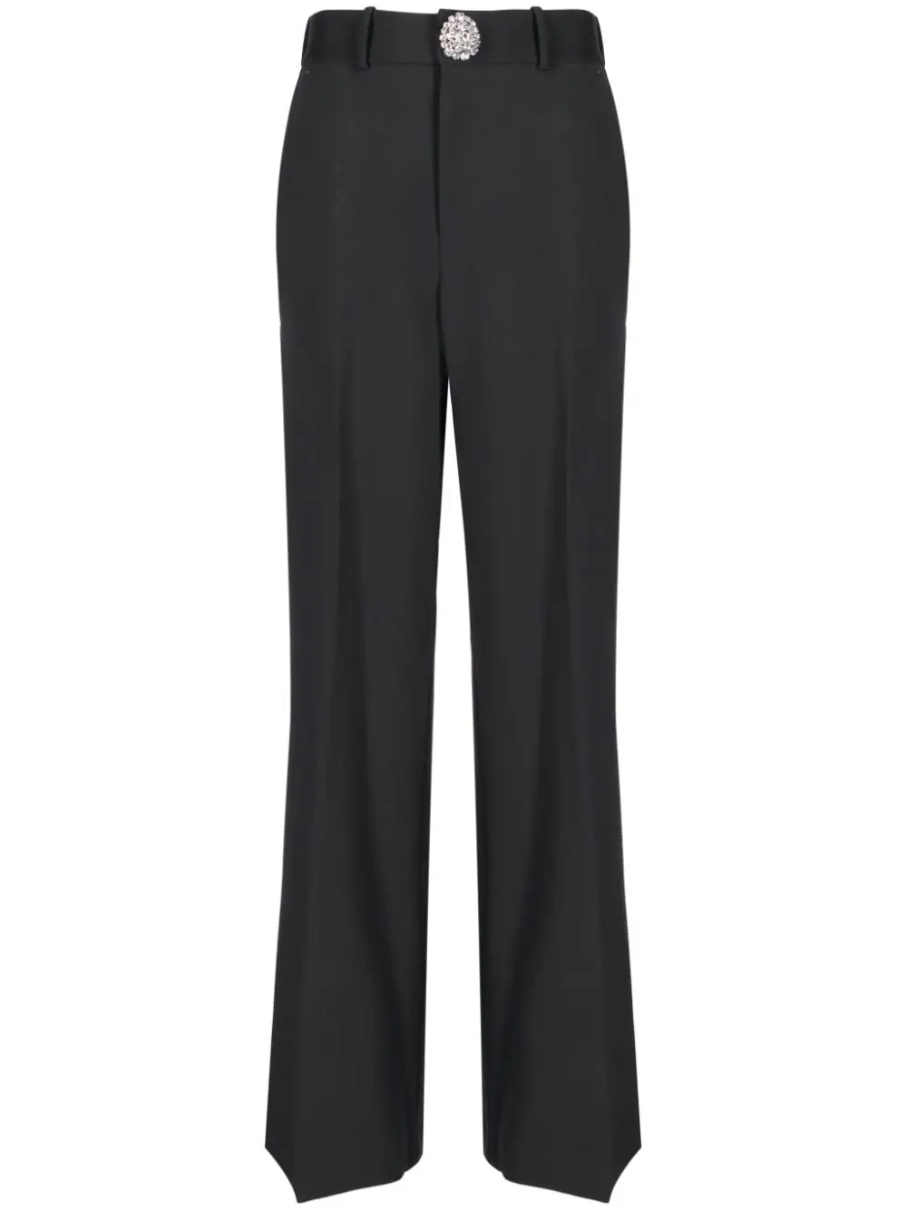 AREA Women Crystal Button Slit Trousers