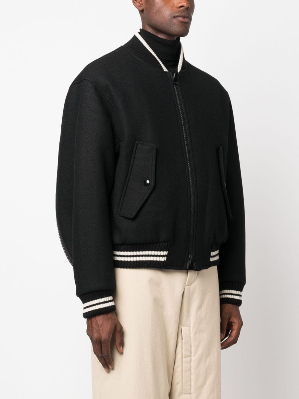 DRIES VAN NOTEN Men Heavy Wool Nylon Bomber