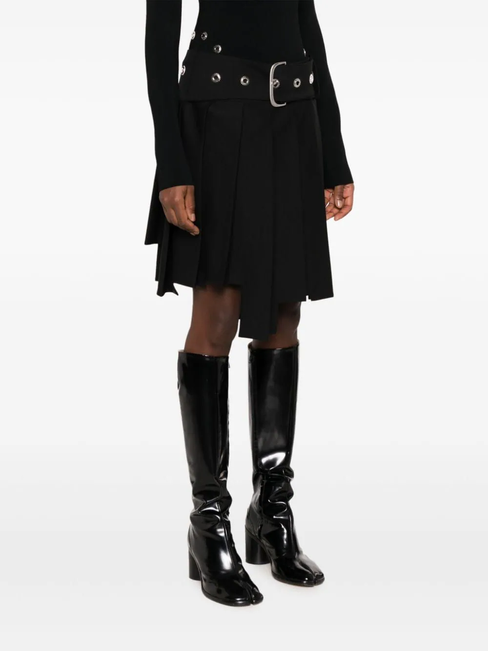 OFF-WHITE Women Belted Pleated Miniskirt