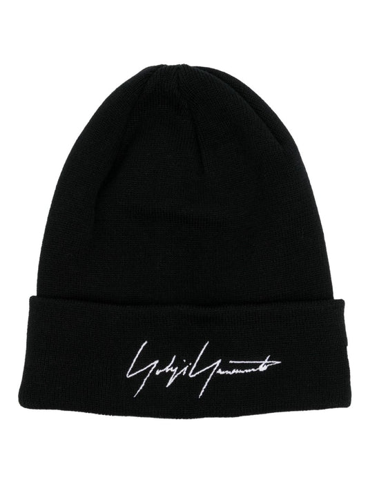 YOHJI YAMAMOTO POUR HOMME Cotton Cuff Knit YY Logo Beanie