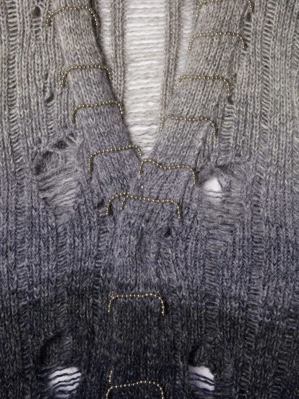 OFF-WHITE Men Distressed Mohair Cardigan