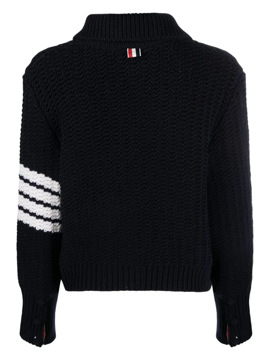 THOM BROWNE Women Chunky Knit Polo Cardigan