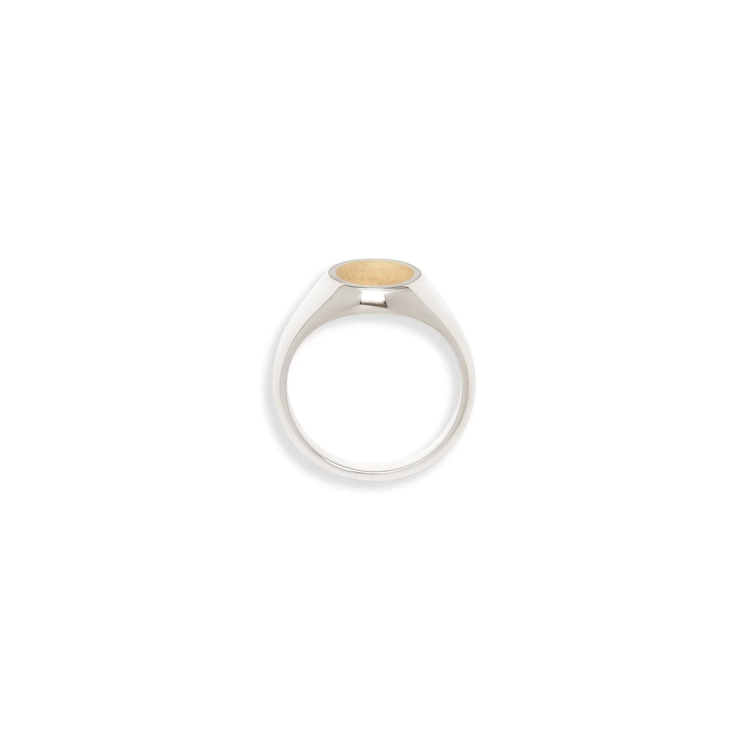 MAOR MEEK RING OVAL TOP IN SILVER AND YELLOW GOLD