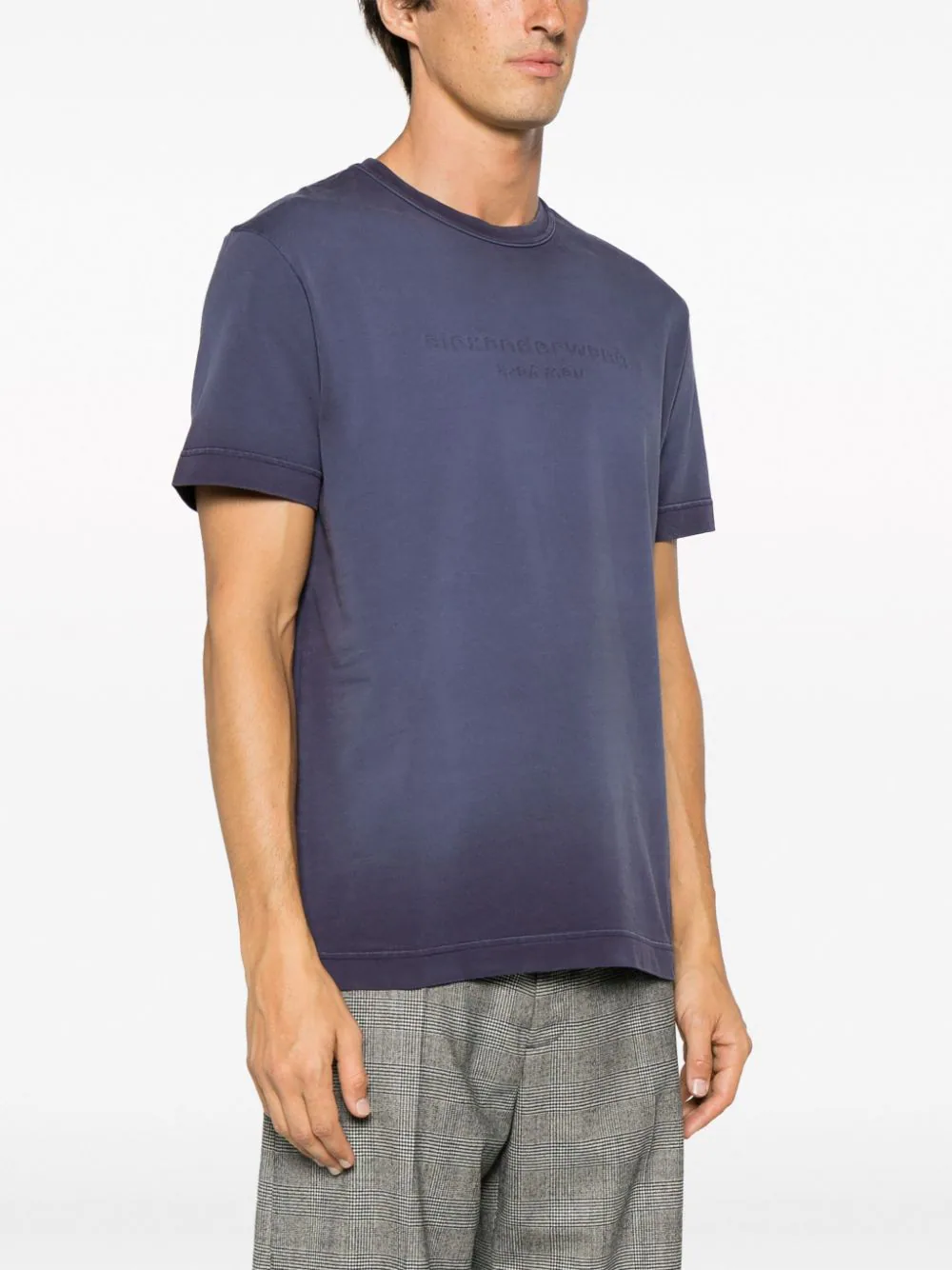 ALEXANDER WANG Women Bi-Color Short Sleeve Tee With Embossed Logo